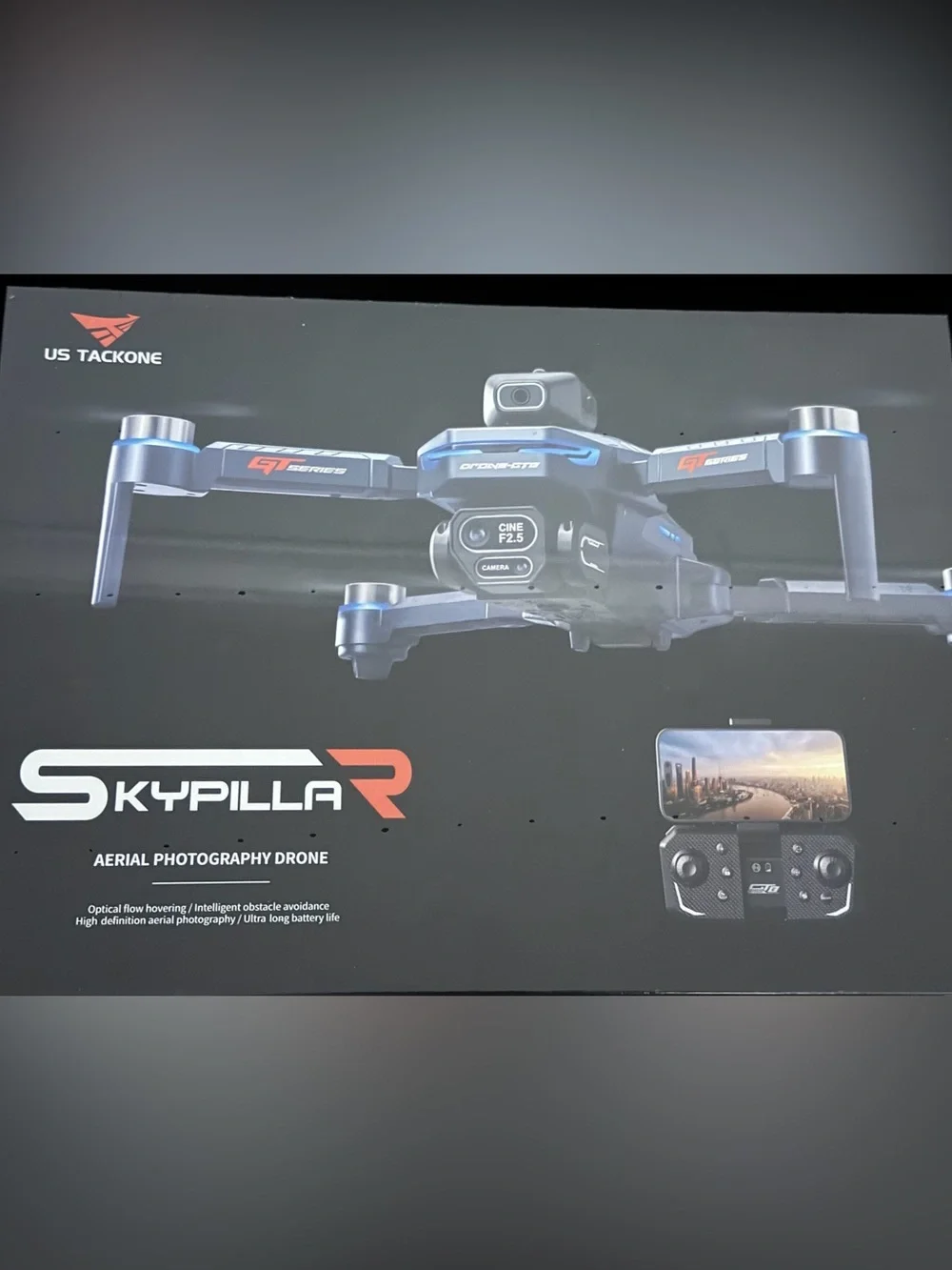 Cine F2.5 Camera Drone in Black and Blue